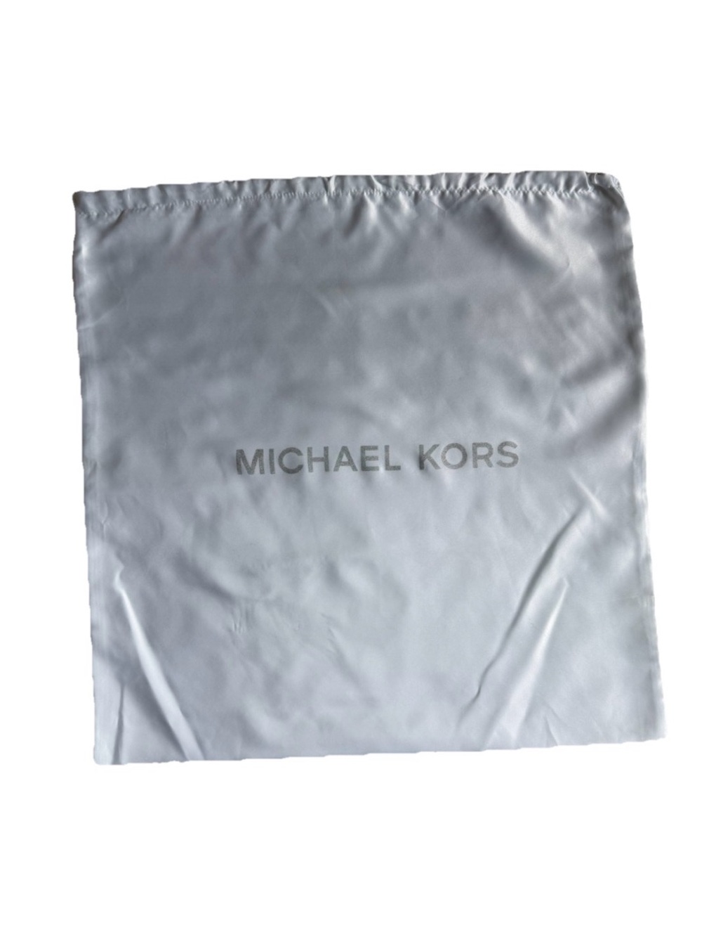 Michael Kors White Silver Drawstring Dust Bag 19"x19" Square Purse Shoes Storage